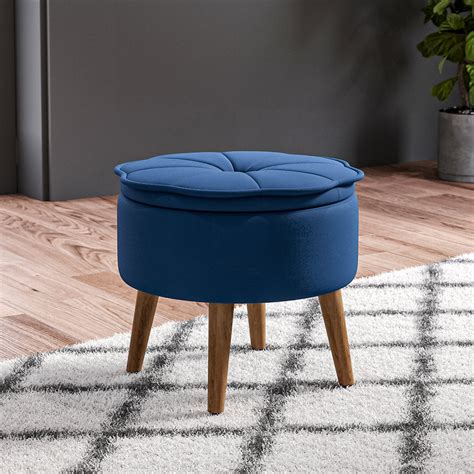 Velvet Tufted Round Storage Ottoman