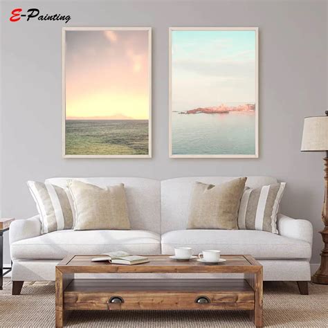 Aliexpress.com : Buy Modern Canvas Painting Pastel Wall Art Beach Ocean Coastal Print Decor ...