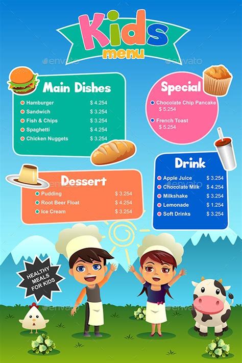 Menu With Prices For Kids To Read