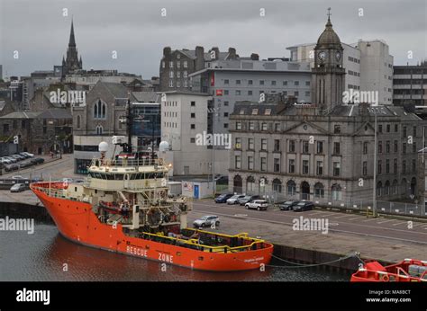 Aberdeen (Scotland) harbour, main gateway for the North Sea oil and gas ...