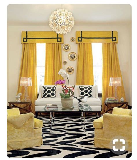 Yellow Curtains, Yellow Walls, Living Room Interior, Living Room Decor ...