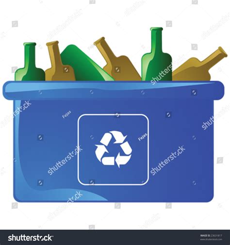 Vector Illustration Blue Recycling Bin Empty Stock Vector (Royalty Free) 23631817 | Shutterstock