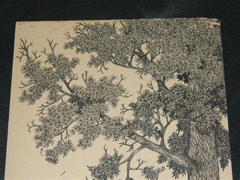 Original Vintage Art Ink Pen Drawing CIRCA 1933 Scenery River and Tree ...