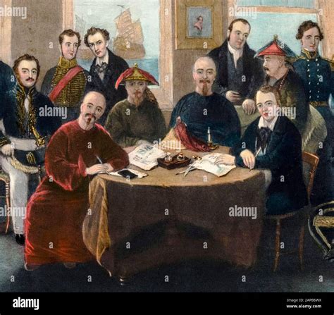 First Opium War, The signing and sealing of the Treaty of Nanking ...