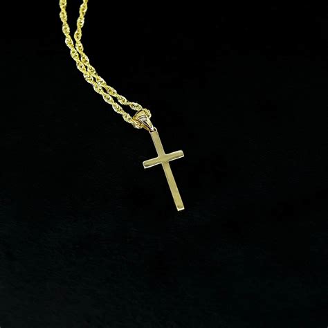 Cross Necklace Men Men's Gold Cross Necklace 14k Gold - Etsy