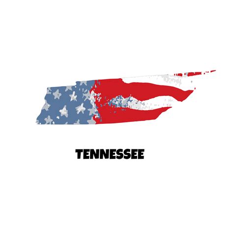 USA state Tennessee. State silhouette, watercolor american flag ...