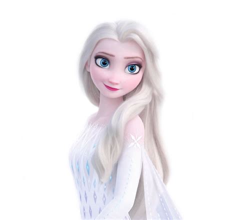 More new Frozen 2 pictures of Elsa in white dress, hair down, fifth spirit outfit - YouLoveIt.com