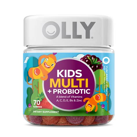 Buy OLLY Kids Multivitamin + Probiotic Gummy, for Girls & Boys, Vitamin A, B, C, D, Zinc, Berry ...