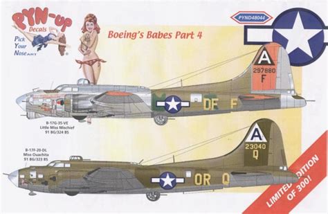 Pyn-Up Decals 1/48 B-17 decal sheet PYND48044