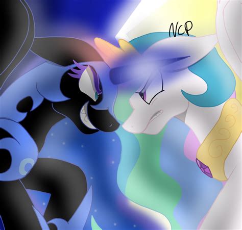 Nightmare Moon vs Celestia by 101dragontrainer on DeviantArt