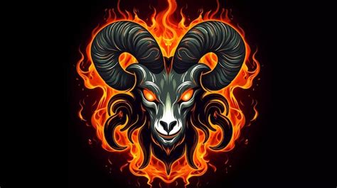 Premium AI Image | A goat with a fire on his head