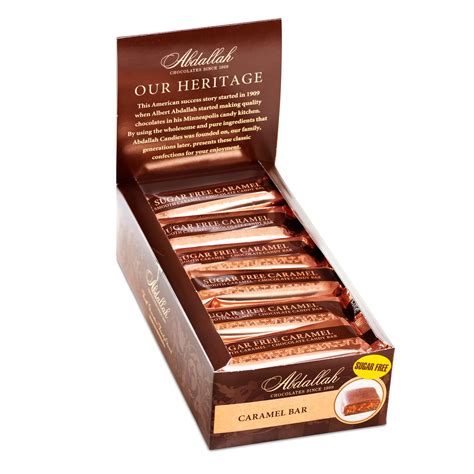 Sugar Free Chocolate Caramel Bar, 24 Bars by Abdallah Candies