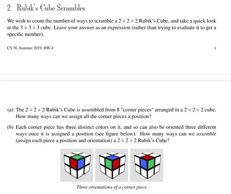 2 Rubik's Cube Scrambles We wish to count the number | Chegg.com