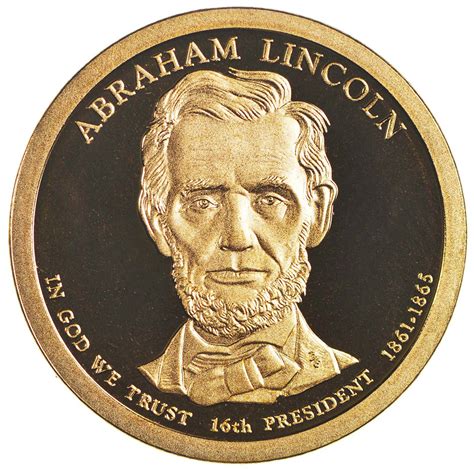 Proof Cameo 2010 Abraham Lincoln - Sixteenth President - Presidential Dollar Coin | Property Room