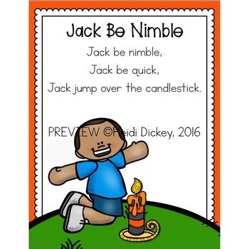 Jack Be Nimble Nursery Rhyme FREEBIE Pack by Heidi Dickey | TpT