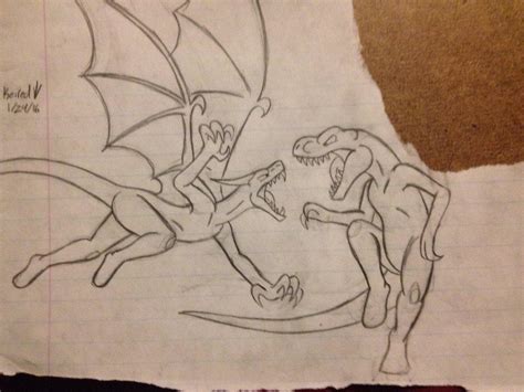 Dinosaur vs Dragon by Rexander134 on DeviantArt