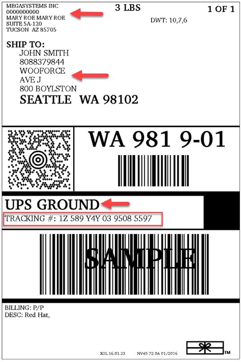 Ups Shipping Label Format