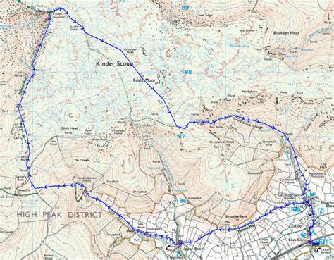 Walking Kinder Scout | Route Map Kinder Scout | Peak District - Lake District