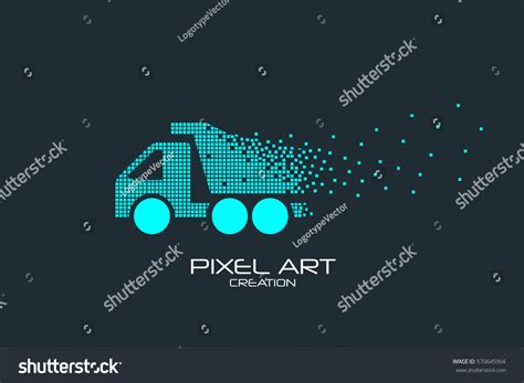 Pixel Art Design Dump Truck Logo Stock Vector (Royalty Free) 570645904