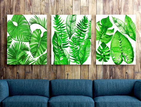 tropical leaf tropical print jungle wall art tropical wall