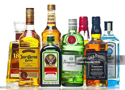 Liquor Bottles On A White Background High-Res Stock Photo - Getty Images