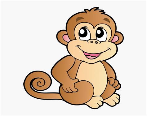 Funny Baby Monkeys Cartoon Clip Art Images On A Transparent - Transparent Background Monkey ...