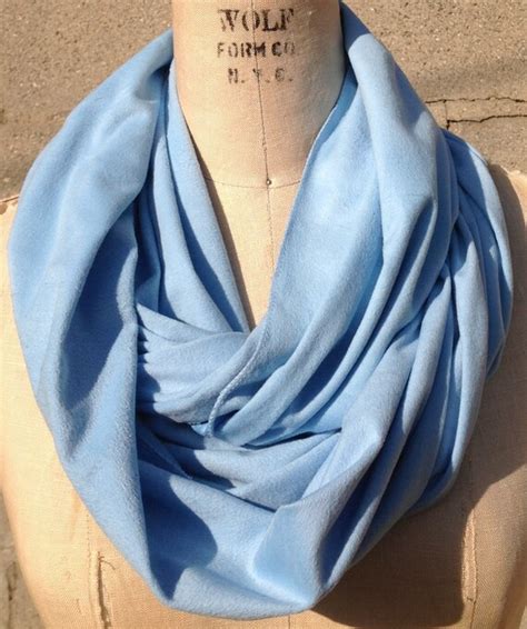 Light Blue stretch infinity scarf by DeZeStar on Etsy