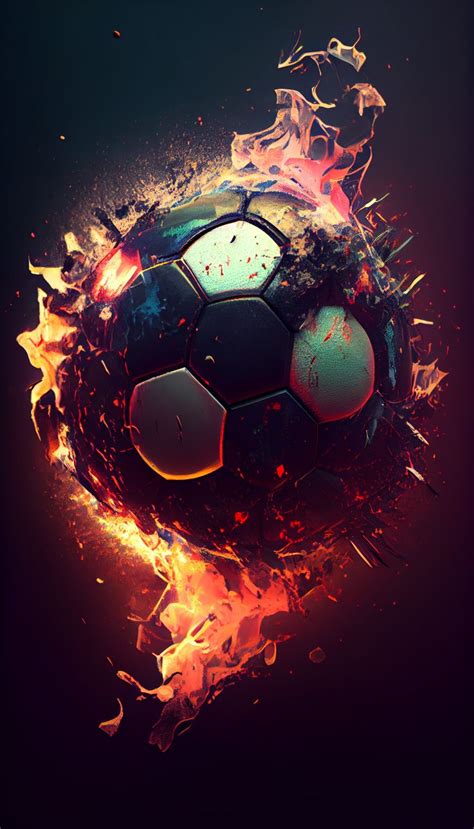 a soccer ball with fire and water on it