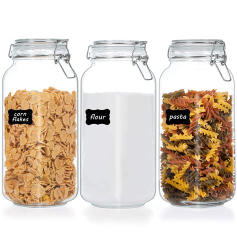 Vtopmart 78oz Airtight Glass Jars, 3 PCS Food Storage Canister with Lids - Walmart.com