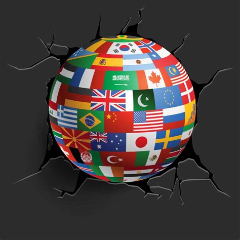 Free Globe with Flags of the World Vector - Free Vectors and PSD