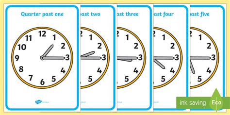 Analogue Clocks - Quarter Past (teacher made) - Twinkl