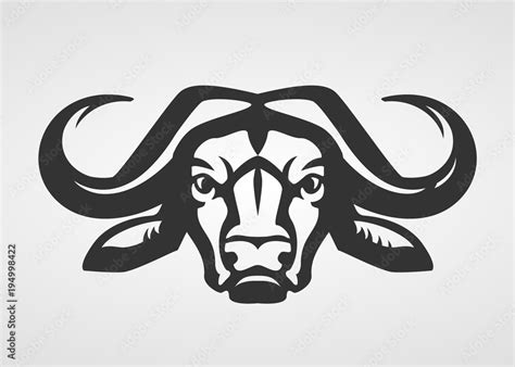 Buffalo head silhouette. Vector bull logo template Stock Vector | Adobe Stock