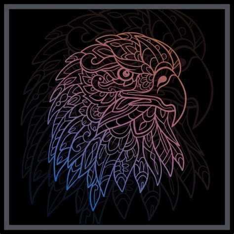 Gradient Colorful eagle head mandala - REYYARTS - Drawings ...