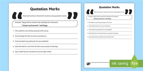 Using Quotation Marks worksheet - Dialogue tags activities