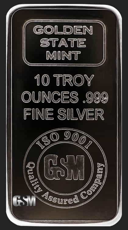 Golden State Mint 10 Oz Silver Bars - 10 Oz Silver Bar