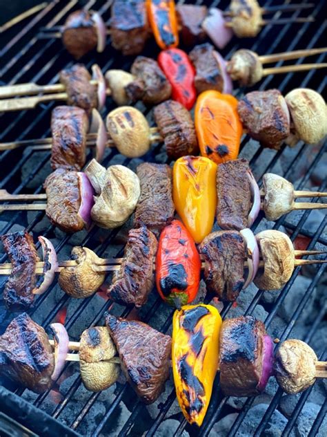 Grilled Steak Kabob Skewers (with marinade) | Learning To Smoke