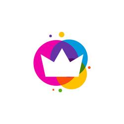 Colorful king logo template design emblem Vector Image