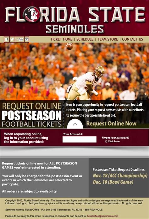 Florida State - postseason football ticket requests including ACC ...