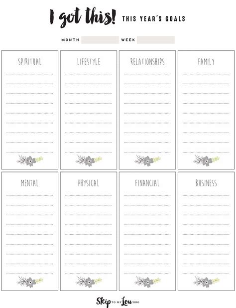 Free Goal Setting Worksheets | Skip To My Lou