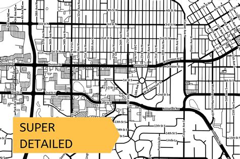 St. Cloud MN Map Print With Street Names Minnesota USA City | Etsy