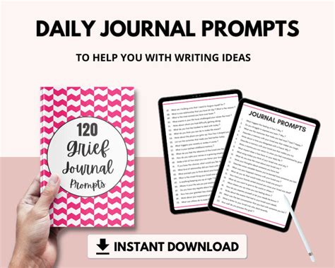 120 Grief Journal Prompts Self Care Journal Grief and Loss - Etsy