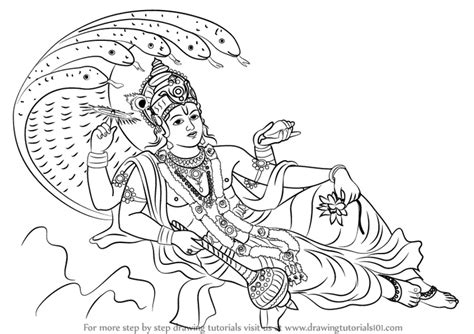 Learn How to Draw Lord Vishnu (Hinduism) Step by Step : Drawing Tutorials