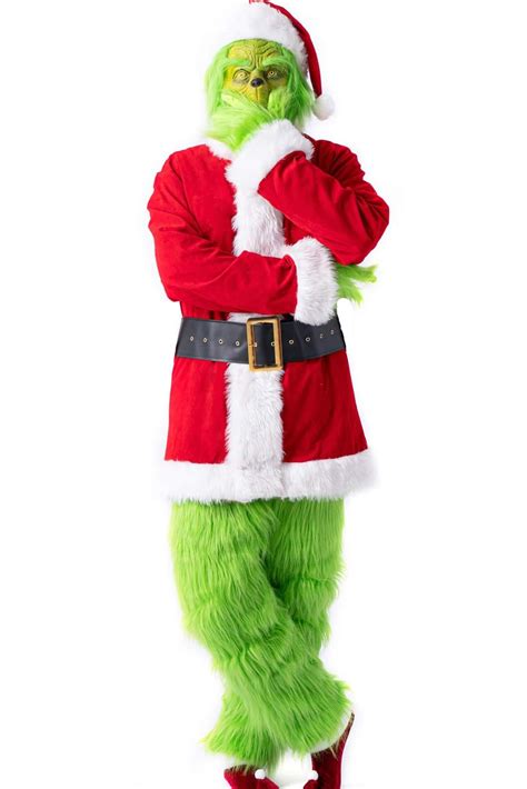 Adult The Grinch Costume Outfit, Faux Fur – Hallowitch Costumes