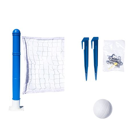 GoSports Deck-Mounted Splash Net Elite Inground Pool Volleyball Game Permanent Deck Mounted For ...