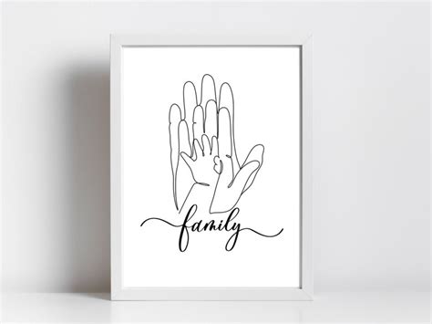 Family Hands Line Drawing Baby Hand High Resolution Digital - Etsy