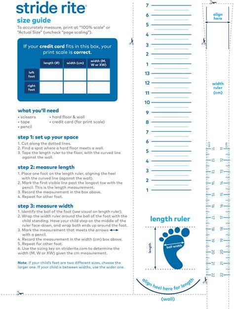 Stride Rite Printable Size Chart