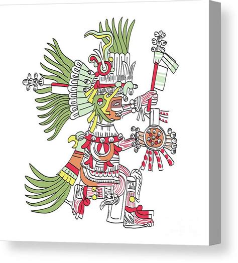 Huitzilopochtli, Aztec god, deity of war, sun and human sacrifice Canvas Print / Canvas Art by ...