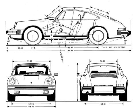 Porsche 911 SC 1979 Blueprint - Download free blueprint for 3D modeling