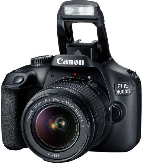 Canon EOS 4000D Kit 18-55mm III DSLR camera EF-S 18-55 mm IS II 18 MP Black Optical viewfinder ...