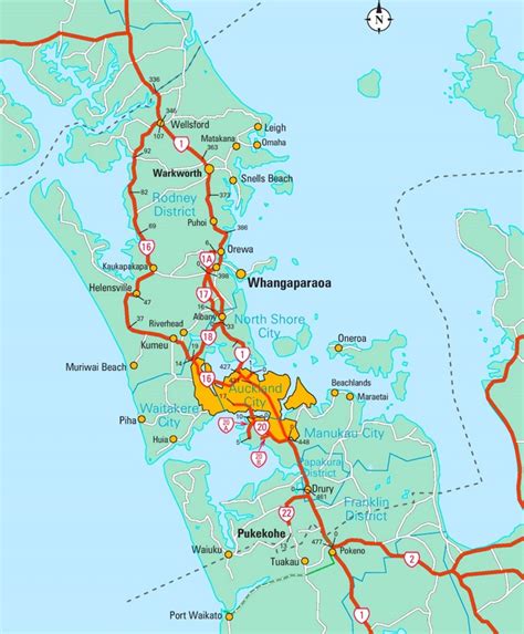 Auckland area map - Ontheworldmap.com